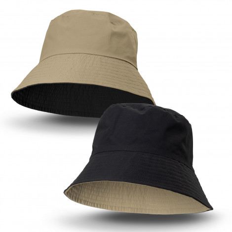 Reversible Ripstop Bucket Hat 124711 | Black/Taupe