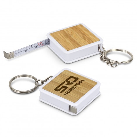 Bamboo Tape Measure Key Ring 124816