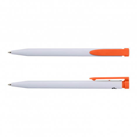 Recycled Plastic Pen 124857 | White/Orange