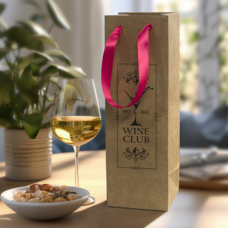 Champagne Ribbon Handle Paper Bag 125055 | Feature