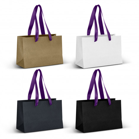 Small Ribbon Handle Paper Bag 125056 | Purple Ribbon