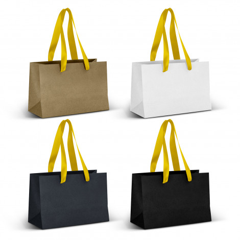 Small Ribbon Handle Paper Bag 125056 | Yellow Ribbon