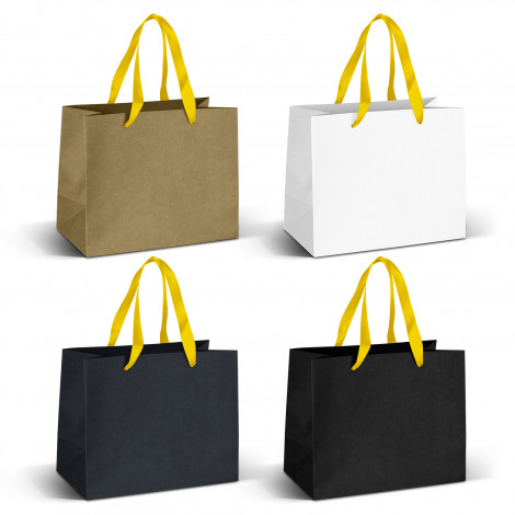 Medium Ribbon Handle Paper Bag 125057 | Yellow Ribbon