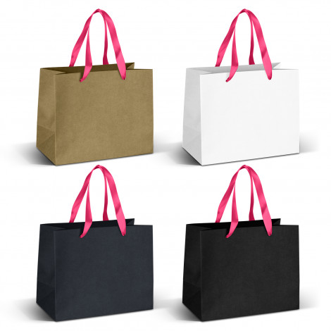 Medium Ribbon Handle Paper Bag 125057 | Pink Ribbon
