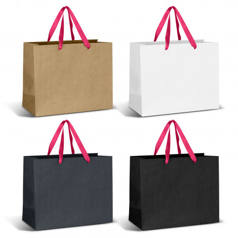Large Ribbon Handle Paper Bag 125058 | Pink Ribbon