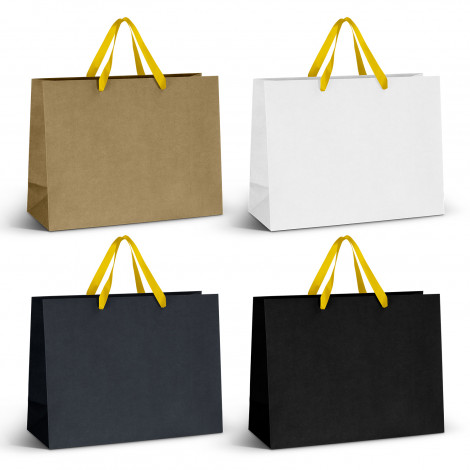 Extra Large Ribbon Handle Paper Bag 125059 | Yellow Ribbon