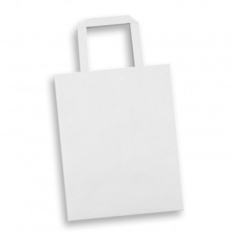 Medium Flat Handle Paper Bag Portrait 125060 | White