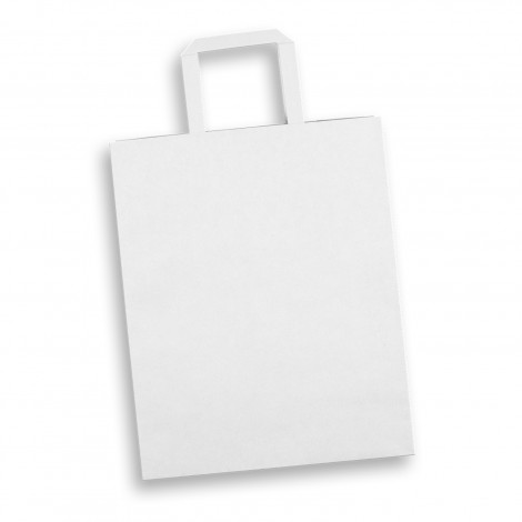 Large Flat Handle Paper Bag Portrait 125061 | White