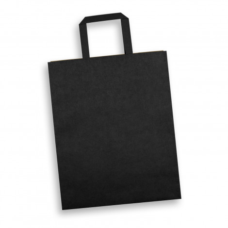 Large Flat Handle Paper Bag Portrait 125061 | Black
