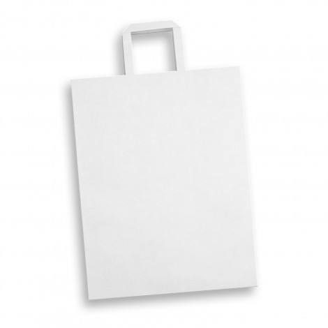 Extra Large Flat Handle Paper Bag Portrait 125062 | White