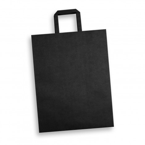 Extra Large Flat Handle Paper Bag Portrait 125062 | Black