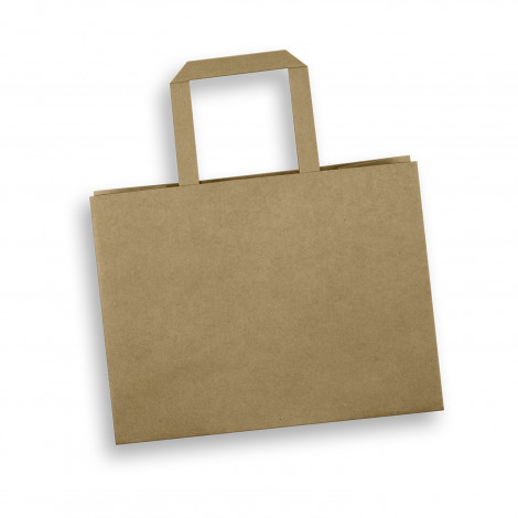 Medium Flat Handle Paper Bag Landscape 125940 | Natural