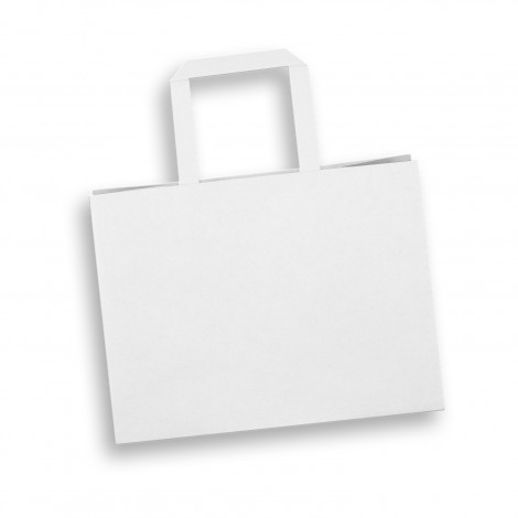 Medium Flat Handle Paper Bag Landscape 125940 | White