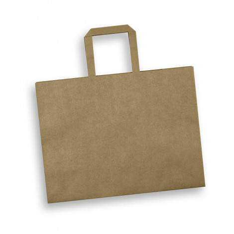 Large Flat Handle Paper Bag Landscape 125941 | Natural