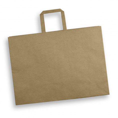 Extra Large Flat Handle Paper Bag Landscape 125942 | Natural