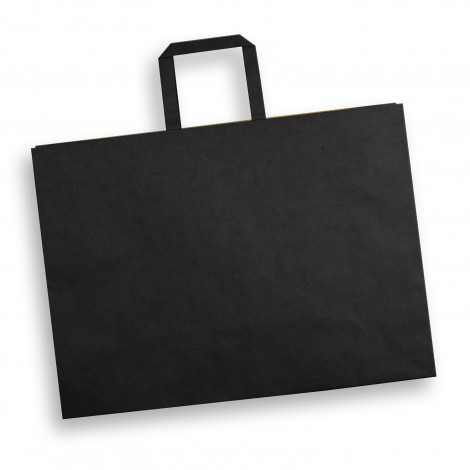 Extra Large Flat Handle Paper Bag Landscape 125942 | Black