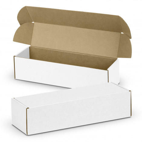Die Cut Box with Locking Lid - 295x76x76mm 126237 | White/Natural