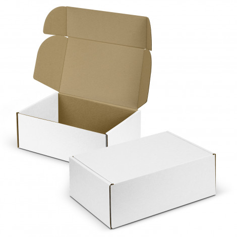 Die Cut Box with Locking Lid - 360x260x134mm 126238 | White/Natural