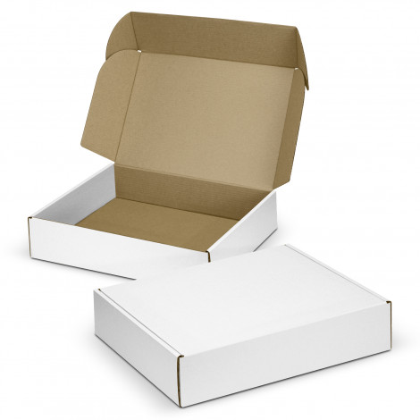Die Cut Box with Locking Lid - 465x320x120mm 126239 | White/Natural